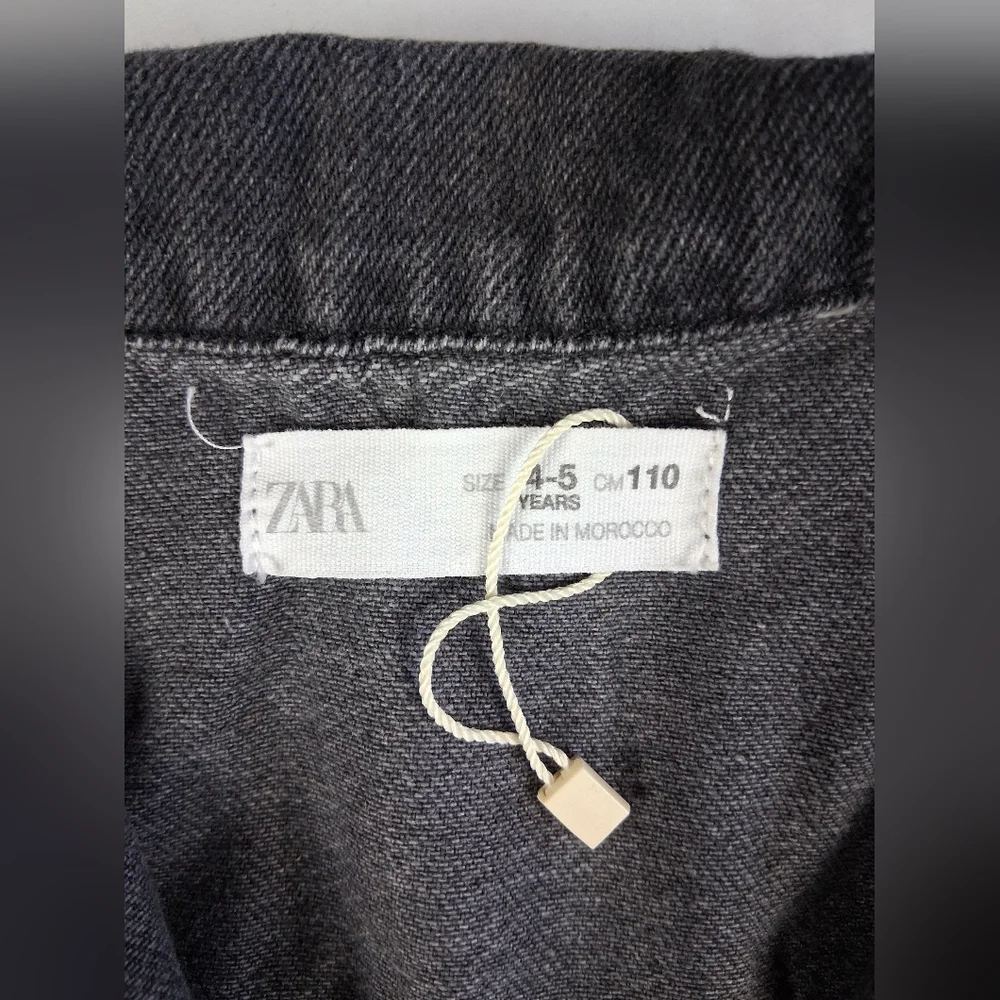 Zara quarter sleeve denim button down dress Size 4-5 Yrs - Picture 2 of 11